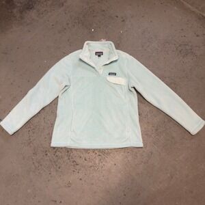 Patagonia Womens Re-Tool Snap-T Polartec Fleece Pullover Light Blue Large
